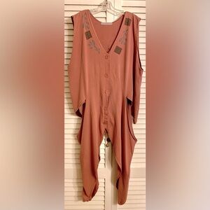 Blue Fish Vintage Boho Copper Calligrapher’s Jacket w Original Art